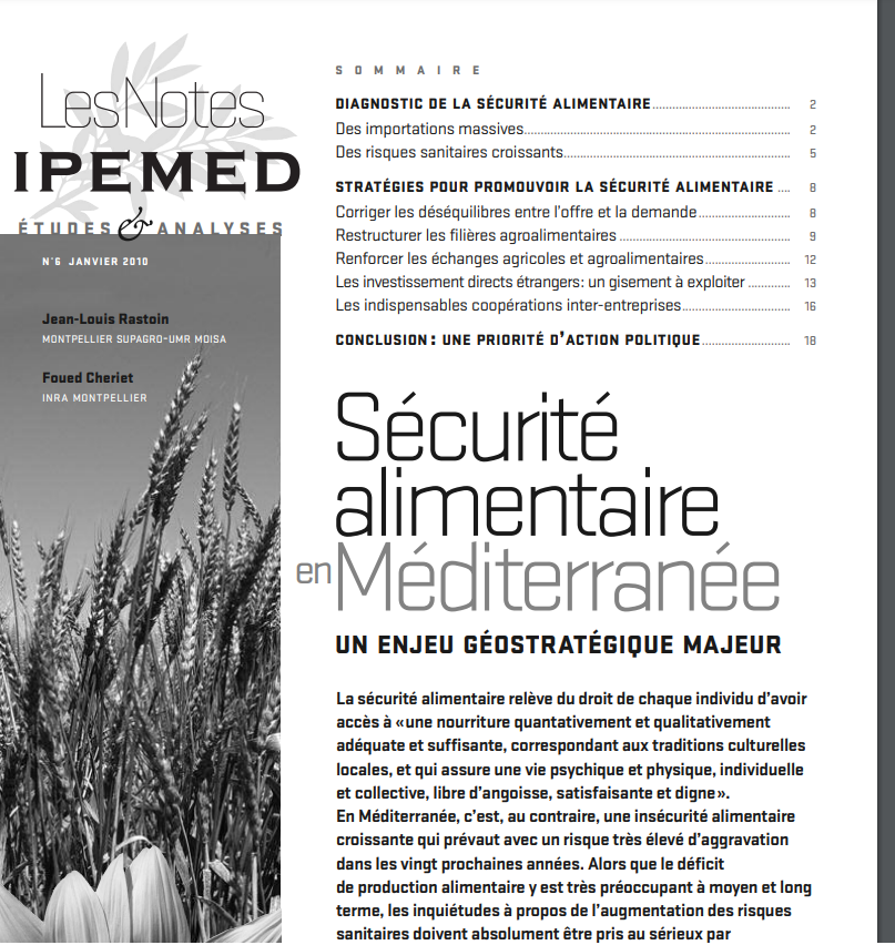 الأمن الغذائي للبحر الأبيض المتوسط ​​قضية جيوستراتيجية رئيسية