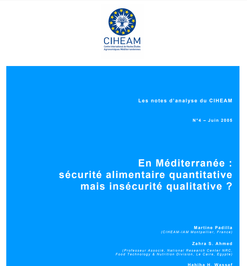 En Méditerranée : sécurité alimentaire quantitative mais insécurité qualitative ?